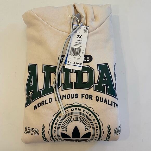 Adidas Womens Originals Wonder White Class of 72 Hoodie Sweatshirt PLUS 1X NWT - Picture 9 of 11